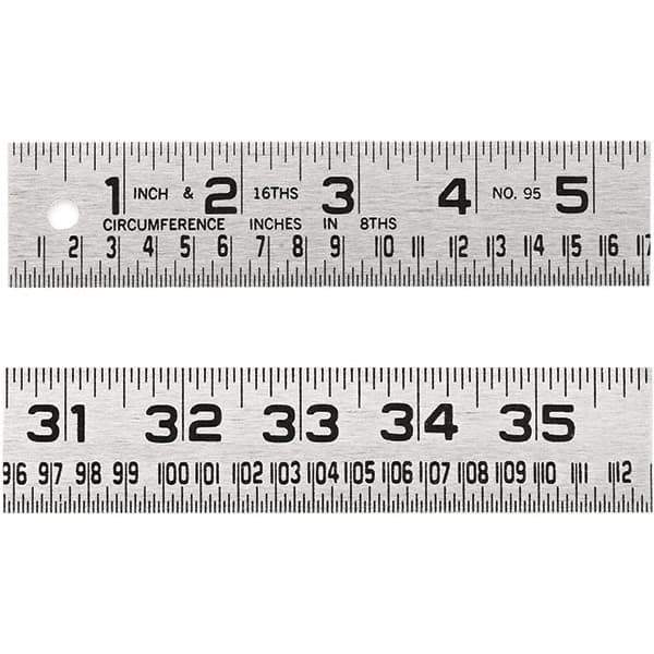 Lufkin - 4' x 1-1/4" Silver Steel Blade Tape Measure - 1/16" Graduation, Inch Graduation Style, Silver Steel Case - Top Tool & Supply