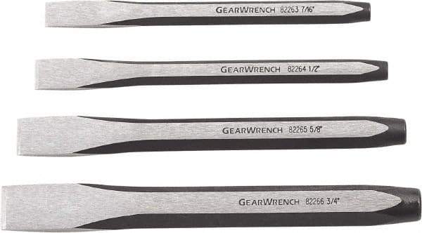 GearWrench - 4 Piece Cold Chisel Set - Sizes Included 7/16 to 3/4" - Top Tool & Supply