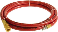 Continental ContiTech - 1/2" ID x 0.78" OD 3' Long Multipurpose Air Hose - Industrial Interchange Safety Coupler x Male Plug Ends, 300 Working psi, -10 to 158°F, 1/2" Fitting, Red - Top Tool & Supply