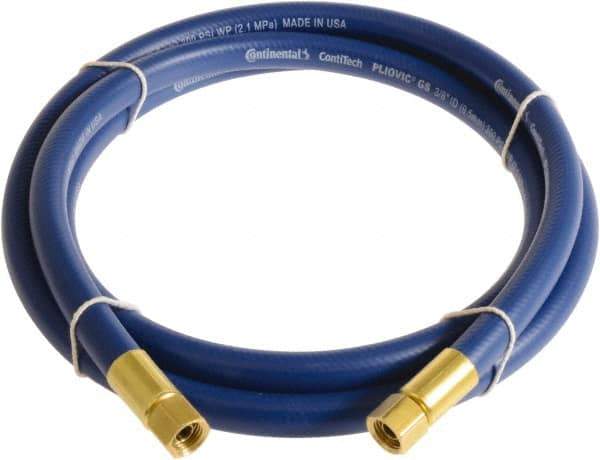 Continental ContiTech - 1/4" ID x 0.45" OD 10' Long Multipurpose Air Hose - FNPT x FNPT Ends, 300 Working psi, -10 to 158°F, 1/4" Fitting, Blue - Top Tool & Supply