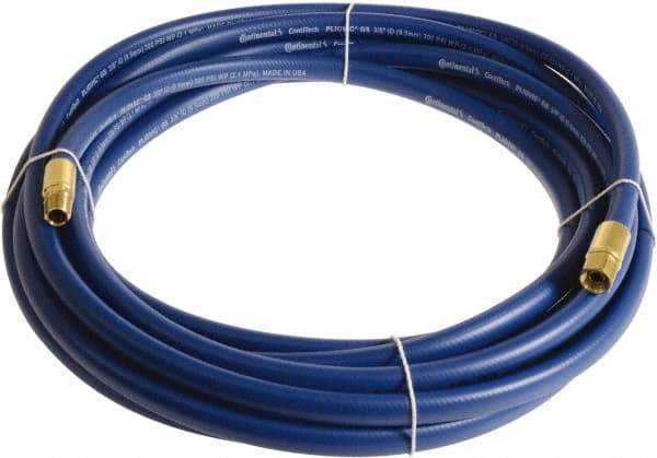 Continental ContiTech - 1/4" ID x 0.45" OD 75' Long Multipurpose Air Hose - MNPT x FNPT Ends, 300 Working psi, -10 to 158°F, 1/4" Fitting, Blue - Top Tool & Supply