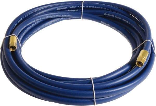 Continental ContiTech - 1/4" ID x 0.45" OD 50' Long Multipurpose Air Hose - FNPT x FNPT Ends, 300 Working psi, -10 to 158°F, 1/4" Fitting, Blue - Top Tool & Supply