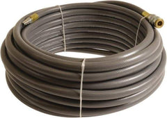 Continental ContiTech - 1/4" ID x 0.45" OD 100' Long Multipurpose Air Hose - Industrial Interchange Safety Coupler x Male Plug Ends, 300 Working psi, -10 to 158°F, 1/4" Fitting, Gray - Top Tool & Supply