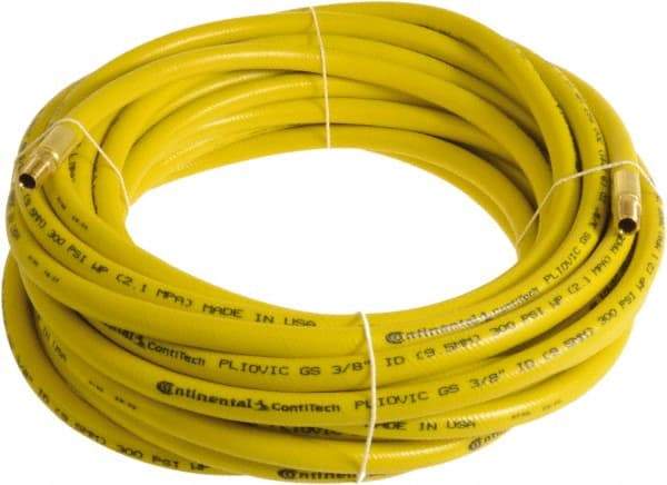 Continental ContiTech - 1/4" ID x 0.45" OD 25' Long Multipurpose Air Hose - MNPT x MNPT Ends, 300 Working psi, -10 to 158°F, 1/4" Fitting, Yellow - Top Tool & Supply