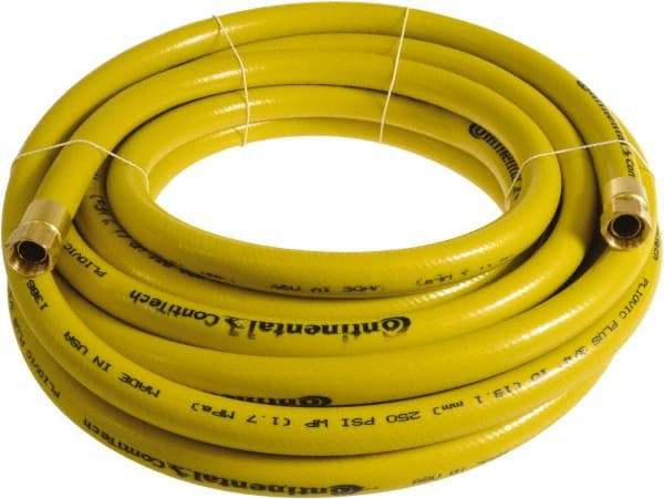 Continental ContiTech - 3/4" ID x 1.11" OD 50' Long Multipurpose Air Hose - FNPT x FNPT Ends, 250 Working psi, -10 to 158°F, 3/4" Fitting, Yellow - Top Tool & Supply