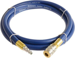 Continental ContiTech - 3/4" ID x 1.11" OD 50' Long Multipurpose Air Hose - Industrial Interchange Safety Coupler x Male Plug Ends, 250 Working psi, -10 to 158°F, 3/4" Fitting, Blue - Top Tool & Supply