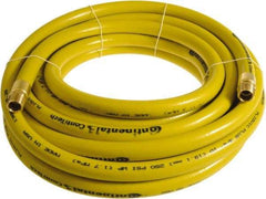 Continental ContiTech - 3/4" ID x 1.11" OD 75' Long Multipurpose Air Hose - MNPT x MNPT Ends, 250 Working psi, -10 to 158°F, 3/4" Fitting, Yellow - Top Tool & Supply