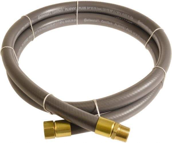 Continental ContiTech - 3/4" ID x 1.11" OD 3' Long Multipurpose Air Hose - MNPT x FNPT Ends, 250 Working psi, -10 to 158°F, 3/4" Fitting, Gray - Top Tool & Supply