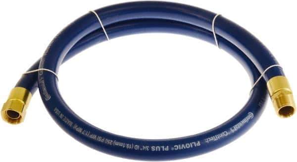 Continental ContiTech - 3/4" ID x 1.11" OD 10' Long Multipurpose Air Hose - MNPT x FNPT Ends, 250 Working psi, -10 to 158°F, 3/4" Fitting, Blue - Top Tool & Supply