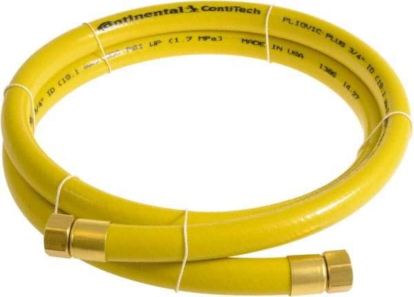 Continental ContiTech - 3/4" ID x 1.11" OD 10' Long Multipurpose Air Hose - FNPT x FNPT Ends, 250 Working psi, -10 to 158°F, 3/4" Fitting, Yellow - Top Tool & Supply