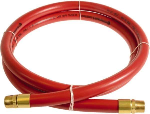 Continental ContiTech - 3/4" ID x 1.11" OD 5' Long Multipurpose Air Hose - MNPT x MNPT Ends, 250 Working psi, -10 to 158°F, 3/4" Fitting, Red - Top Tool & Supply