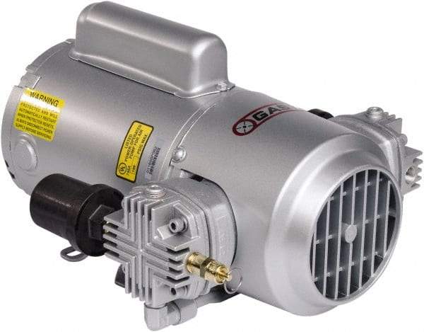 Gast - 1/3 hp, 2.4 CFM, 100 Max psi Piston Compressor Pump - 12 VDC, 15.2" Long x 10.15" Wide x 5.8" High - Top Tool & Supply