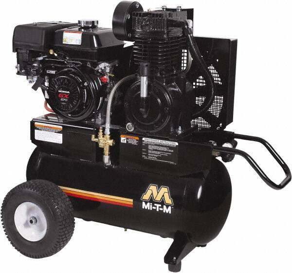 MI-T-M - 9.0 hp, 17.2 CFM, 175 Max psi, Two Stage Portable Fuel Air Compressor - Honda GX270 OHV Engine - Top Tool & Supply