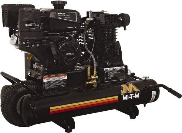 MI-T-M - 7.0 hp, 13.9 CFM, 90 Max psi, Single Stage Portable Fuel Air Compressor - Kohler CH270 OHV Engine - Top Tool & Supply