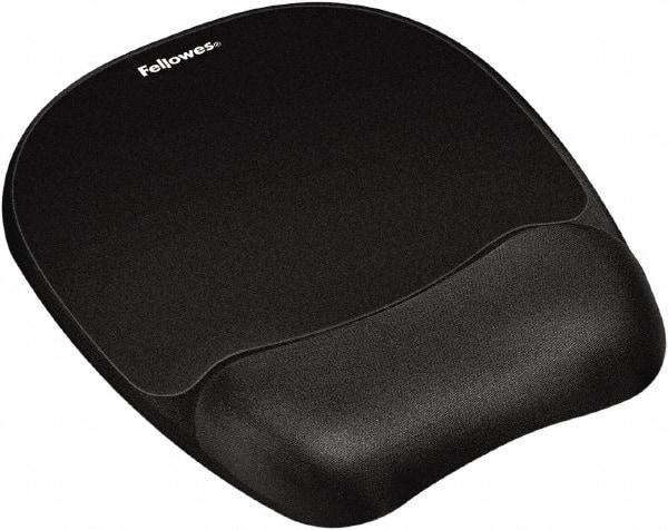 FELLOWES - Black Mouse Pad/Wrist Rest - Use with Computer, Laptop - Top Tool & Supply