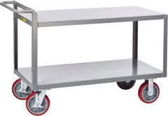 Little Giant - 3,600 Lb Capacity, 30" Wide x 54" Long x 36" High Shelf Cart - 2 Shelf, Steel, 2 Rigid/2 Swivel Casters - Top Tool & Supply