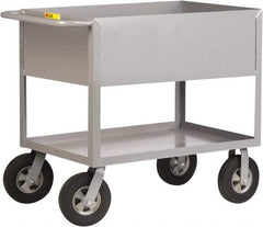 Little Giant - 1,200 Lb Capacity, 24" Wide x 42" Long x 36-1/2" High Deep Shelf Cart - 2 Shelf, Steel, 2 Rigid/2 Swivel Casters - Top Tool & Supply