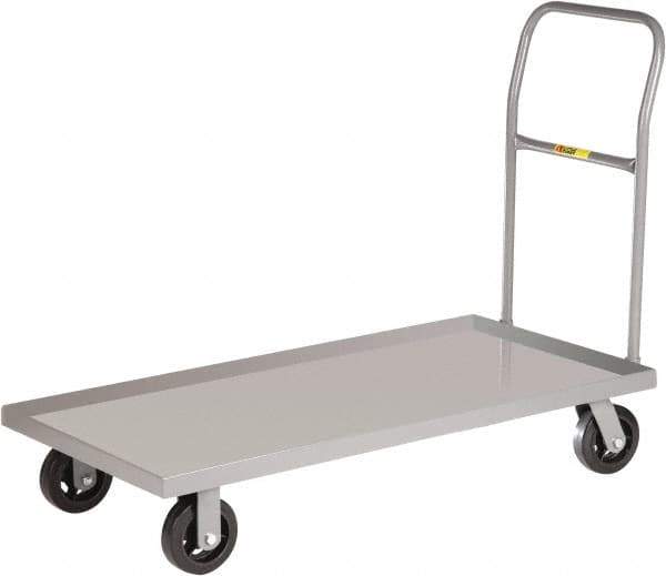 Little Giant - 1,600 Lb Capacity Steel Platform Truck - Steel Deck, 24" OAW, 48" Platform Length x 8-1/2" Platform Height, Mold-On Rubber Casters - Top Tool & Supply