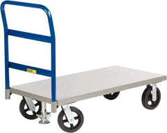 Little Giant - 2,400 Lb Capacity Steel Platform Truck - Steel Deck, 24" OAW, 48" Platform Length x 11" Platform Height, Mold-On Rubber Casters - Top Tool & Supply