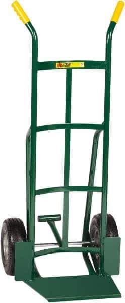 Little Giant - 600 Lb Capacity 49" OAH Hand Truck - 13-1/2 x 16" Base Plate, Dual Handle, Steel, Flat-Free Microcellular Foam Wheels - Top Tool & Supply