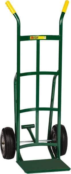 Little Giant - 800 Lb Capacity 49" OAH Hand Truck - 12 x 14" Base Plate, Dual Handle, Steel, Pneumatic Wheels - Top Tool & Supply