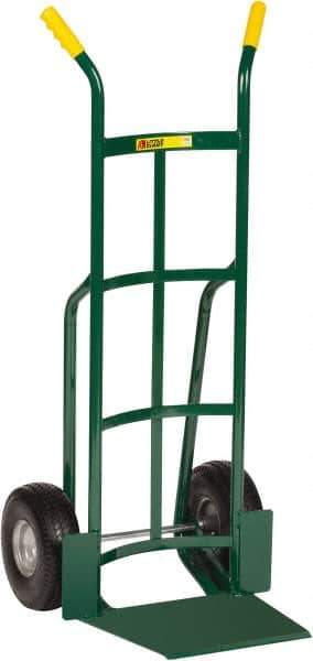 Little Giant - 600 Lb Capacity 49" OAH Hand Truck - 13-1/2 x 16" Base Plate, Dual Handle, Steel, Flat-Free Microcellular Foam Wheels - Top Tool & Supply