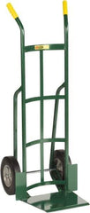 Little Giant - 800 Lb Capacity 49" OAH Hand Truck - 13-1/2 x 16" Base Plate, Dual Handle, Steel, Solid Rubber Wheels - Top Tool & Supply