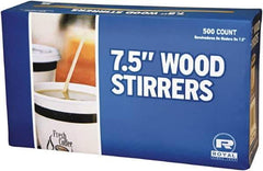 Royal Paper - Wood Coffee Stirrers, 7 1/2" Long, Woodgrain, 500 Stirrers/Box, 10 Boxes/Carton - Top Tool & Supply