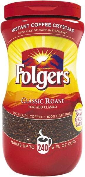 Folgers - Instant Coffee Crystals, Classic Roast, 16 oz Jar - Top Tool & Supply