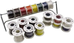 Made in USA - 22 AWG, 7 Strand, 100' OAL, Tinned Copper Hook Up Wire - Black, White, Red, Green & Blue PVC Jacket - Top Tool & Supply