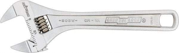 Channellock - 15/16" Jaw Capacity, 6" Standard Adjustable Wrench - Chrome Vanadium Steel, Chrome Finish, 6-3/8" OAL - Top Tool & Supply