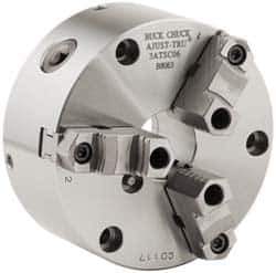 Buck Chuck Company - 3 Jaws, 12" Diam, Self Centering Manual Lathe Chuck - Front Mount, Adjustable, Reversible, 2,300 Max RPM, 4.14" Through Hole Diam, Forged Steel - Top Tool & Supply