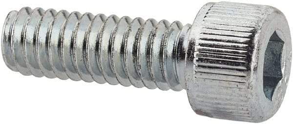 Value Collection - #8-32 UNC Hex Socket Drive, Socket Cap Screw - Alloy Steel, Zinc-Plated Finish, Fully Threaded, 1/2" Length Under Head - Top Tool & Supply