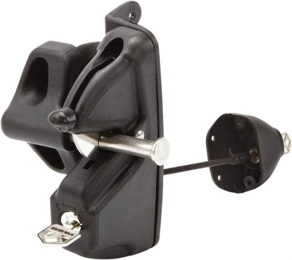 D&D Technologies - 4.410" Bar Latch Length, 2-1/4" High, Polymer Adjustable Gate Latch - Black Finish, 2.83" Bar Latch Projection, 1/2" Hole Diam - Top Tool & Supply