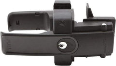 D&D Technologies - 3-1/4" Bar Latch Length, 4.17" High, Polymer Adjustable Gate Latch - Black Finish, 3-1/4" Bar Latch Projection, 1" Hole Diam - Top Tool & Supply