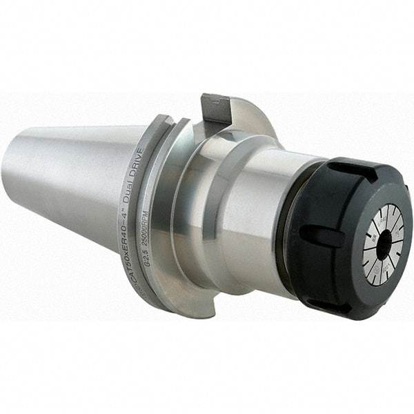 Techniks - 1/8 to 1.023" Capacity, 6" Projection, CAT50 Dual Contact Taper, ER40 Collet Chuck - 10" OAL - Exact Industrial Supply