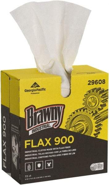 Georgia Pacific - Flax Cloth Shop Towel/Industrial Wipes - Pop-Up, 16-1/2" x 9" Sheet Size, White - Top Tool & Supply