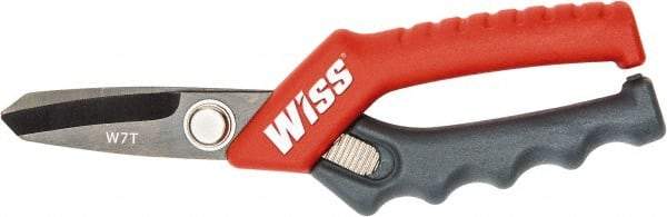 Wiss - 1-3/4" LOC, 7" OAL Stainless Steel Shears - Ergonomic, Plastic Straight Handle, For General Purpose Use - Top Tool & Supply