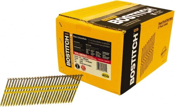 Stanley Bostitch - 11 Gauge 0.131" Shank Diam 3" Long Framing Nails for Power Nailers - Exact Industrial Supply