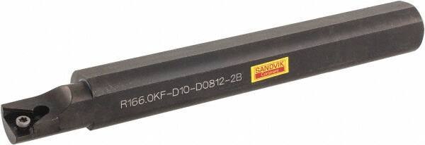 Sandvik Coromant - Internal/External Thread, Right Hand Cut, 5/8" Shank Width x 14.48mm Shank Height Indexable Threading Toolholder - 5" OAL, R166.0L-11 Insert Compatibility, R166.0KF..C Toolholder, Series T-Max U-Lock - Top Tool & Supply