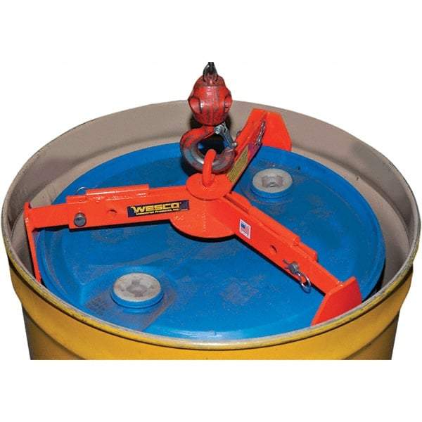 Wesco Industrial Products - 1,000 Lb Load Capacity, 30 & 55 Gal Drum Lifter - 29-1/2" Wide x 5-1/2" High, Steel Wheels - Top Tool & Supply