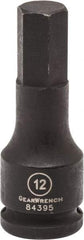 GearWrench - 3/8" Drive, 1/4" Hex Size Hex Bit Socket - 0.29" Bit Length, 1-31/32" OAL - Top Tool & Supply