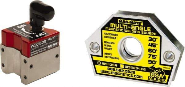 Mag-Mate - 1-1/2" Wide x 1-1/2" Deep x 2-1/2" High, Rare Earth Magnetic Welding & Fabrication Square - M5 x .80" Hole Thread, 37.5 Lb Capacity - Top Tool & Supply