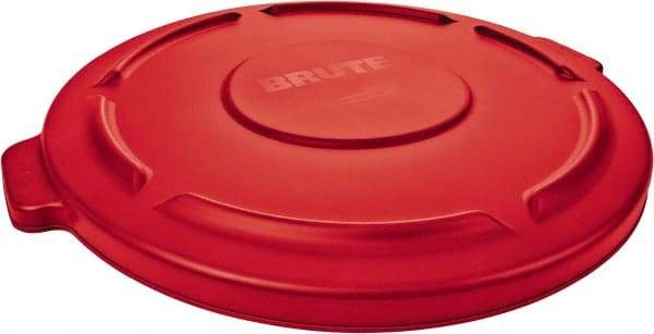 Rubbermaid - Round Lid for Use with 32 Gal Round Trash Cans - Red, Low-Density Polyethylene, For Brute Trash Cans - Top Tool & Supply