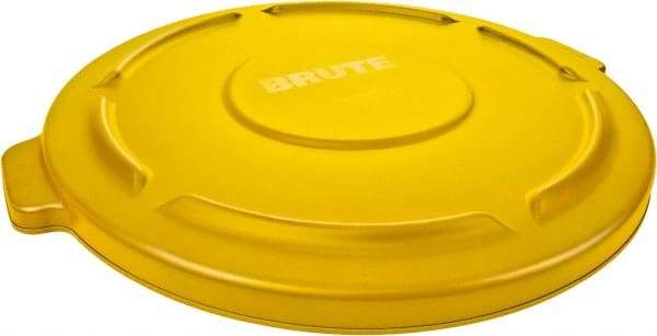 Rubbermaid - Round Lid for Use with 32 Gal Round Trash Cans - Yellow, Low-Density Polyethylene, For Brute Trash Cans - Top Tool & Supply