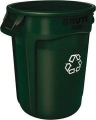 Rubbermaid - 44 Gal Green Round Trash Can - Polyethylene - Top Tool & Supply