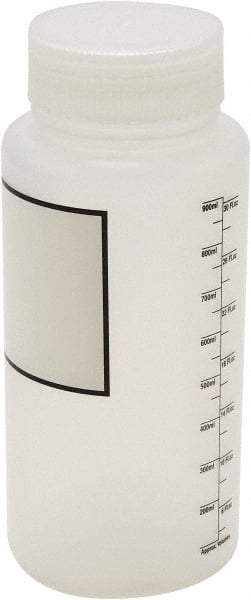 Dynalon Labware - 1,000 mL Wide-Mouth Bottle - Polypropylene, Translucent, 8.2" High x 3-1/2" Diam, 65mm Cap - Top Tool & Supply