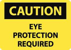 NMC - "Caution - Eye Protection Required", 10" Long x 14" Wide, Aluminum Safety Sign - Rectangle, 0.04" Thick, Use for Accident Prevention - Top Tool & Supply