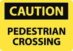 NMC - "Caution - Pedestrian Crossing", 10" Long x 14" Wide, Aluminum Safety Sign - Rectangle, 0.04" Thick, Use for Accident Prevention - Top Tool & Supply