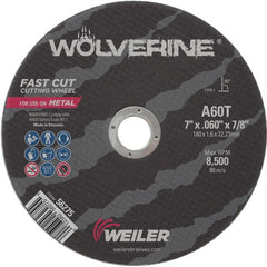 7″ x .045″ Type 1 Cut-Off Wheel, A60T, 7/8″ Arbor Hole - Top Tool & Supply